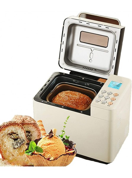 Automatic Breadmaker Digital Bread Machine Maker LCD Display with 25 Programs 3 Loaf Sizes & 3 Colors 15 Hours Delay Timer 1 Hour Keep Warm for Bread Dough Ice-Cream - ZVKSNX50