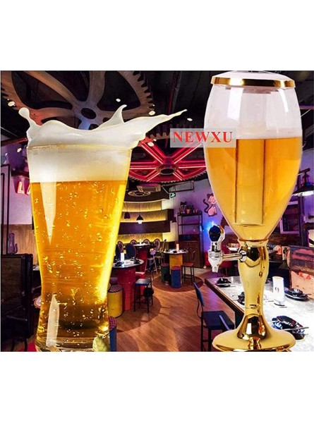 Beer Dispenser Beer Keg Drink Tower Dispenser Beer Tower Beverage Dispenser with LED Colorful Shinning Lights And Ice Tube Perfect for Parties And Gameday Color : Silver Size : 3L Gold 3L - AYNQD4K3