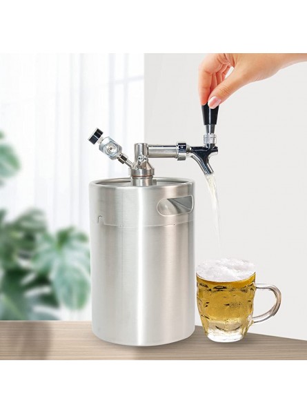 Beer Growler 5L Mini Keg 170oz Beer Dispenser Beer Kegs with Beer Tap Stainless Steel Beer Keg Dispensers Growler Tap System for Homebrew Craft and Draft Beer - MIOZPUEB