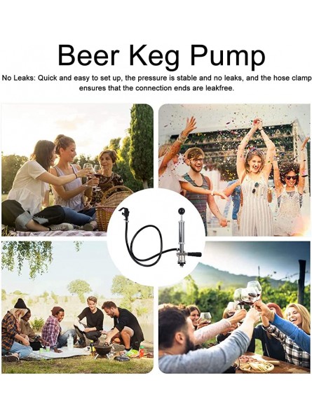Beer Keg Pump Leakproof Keg Party Pump Rustproof Stainless Steel Beer Quick Keg Tap Pump S Type Dispenser for Picnic Party Wedding - OVKOFUTA