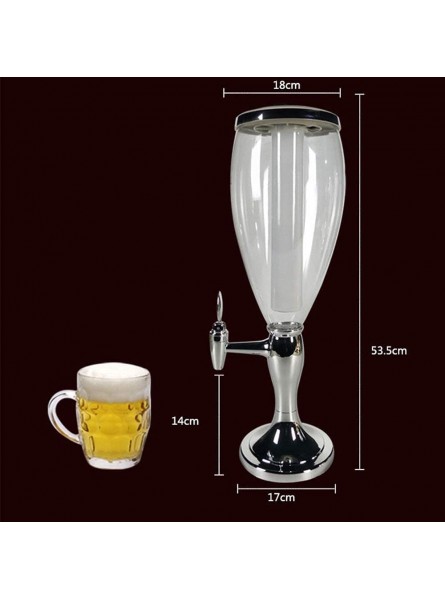 Freestanding Beer Dispenser,Beer Keg Beer Beverage Tower 3L Beer Taza Beer Keg Beer Machine Beverage Machine Beer Tower Wine Dispenser Color : Gold Size : 18x18x53.5cm Silver 18x18x53.5cm - YOFNA8MQ
