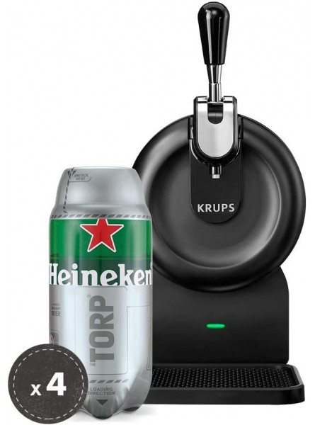 Heineken Draught Beer Set The Sub Compact Edition Beer Tap System for Home Black + 4 x Heineken Torp 2 Litre Beer Barrel - SZVKXRD5
