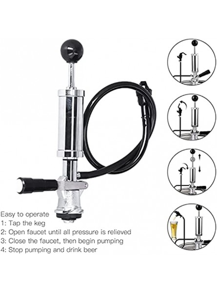 Mini Beer Tap Stainless Steel Draft Keg Party Pump Dispenser with Black Beer Faucet for Home Kitchen Dining - IAFEV8KN