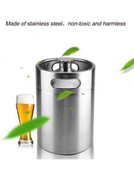 Mini Keg Style Growler Stainless Steel Beer Homebrew Barrel with Spiral Cover Lid Portable Beer Craft Barrel for Home Hotel Supplies5L - GORXAXBH