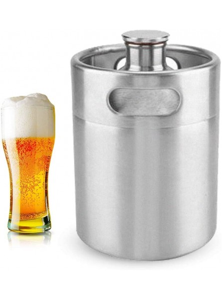 Mini Keg Style Growler Stainless Steel Beer Homebrew Barrel with Spiral Cover Lid Portable Beer Craft Barrel for Home Hotel Supplies5L - GORXAXBH
