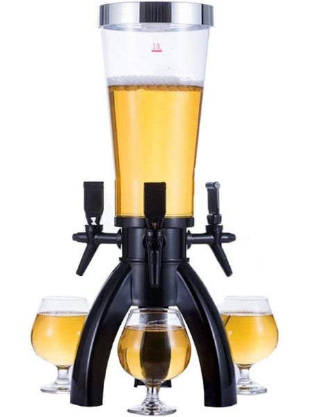 ZoSiP Mini Beer Keg Dispensers Tower Beer Dispenser Kit with 3 Faucet Tap Handles Beverage Dispenser for Party Color : Black Size : 17x57cm - SUPHJFJY