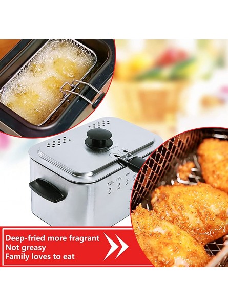 1.5 L Electric Deep Fryer with Viewing Window Stainless Steel Deep Fat Fryer Easy Clean and Adjustable Temperature Control 1000 W Silver - SPVZBABM