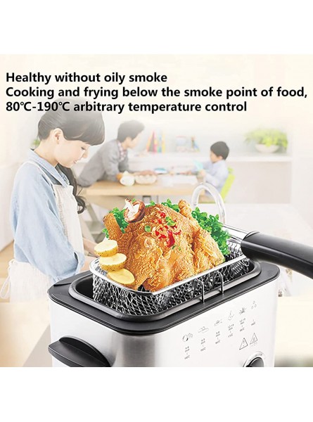 1.5 L Electric Deep Fryer with Viewing Window Stainless Steel Deep Fat Fryer Easy Clean and Adjustable Temperature Control 1000 W Silver - SPVZBABM
