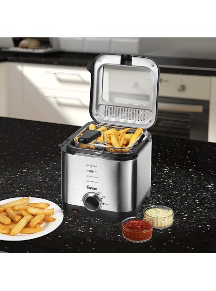 Elex® 1.5 litre Deep Fryer Stainless Steel Fryer with Viewing Window Easy Clean and Adjustable Temperature Control 900 W Black Mini fryer - HNKEU5K8