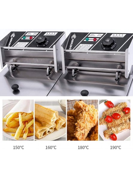 Fat Fryer Basket,Deep Fryer Commercial Electric Fryer 12L Dual Tank Countertop Double Basket and Heavy Duty Stainless Steel Deep Fat Fryer for Restaurant Home Easy to use - ZWYSG0TK