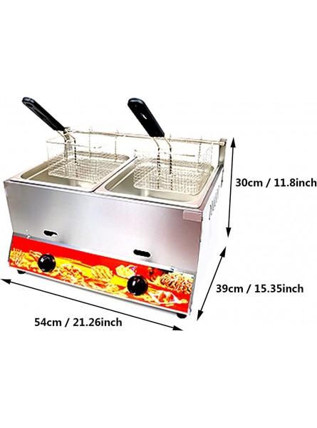 Multi-function Gas Deep Fryer 22L Compact Dual Tank Gas Fryer Freestanding Temperature Control Adjustable Firepower Removable And Washable Stainless Steel Natural Gas - YXTCRYDV