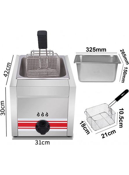 Stainless Steel French Fries Machine 10L 20L 30L Large Capacity Gas Fryer Freestanding Adjustable Firepower With Removable Baskets And Lids For Chips Donuts Fish Lpg 10L - VDFJSTKA