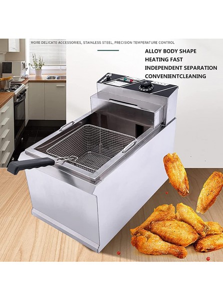 XUETAO 4000W Commercial Deep Fryer 20L Deep Fat Fryer with Grease Temperature Control Stainless Steel Removable Oil Container & Basket for Restaurant Kitchen - CEYQ2IPK