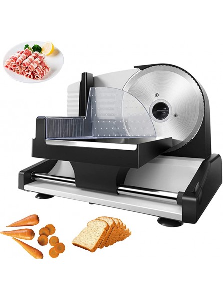 Commercial Meat Cutting Machine Food Cutter Electric Slicers 1-15mm19cm Blade Stainless Steel Meat Cutting Machine Vegetable Cutters，Black - RKJVU1G8