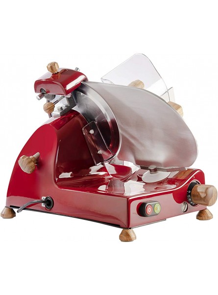 FAC Electric Slicer Curvy Line C250R-Blade 25 cm Fixed Sharpener+Olive Wood Kit Red - CDZNS808