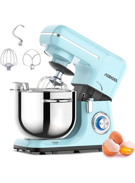 Acekool Stand Mixer 1400W Tilt-Head Food Mixer 6L 6-Speed Kitchen Mixer with Dough Hook Mixing Beater and Whisk Blue - NWWS05I3