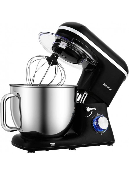Aucma Stand Mixer,7L Tilt-Head Food Mixer 6 Speed Electric Kitchen Mixer with Dough Hook Wire Whip & Beater 1400W 7L Black - PKNZG5GG