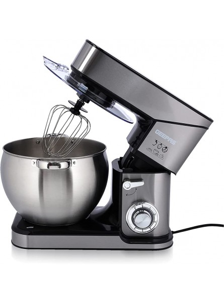 Geepas 2000W Stand Mixer | Tilt-Head Food Mixer Removable 10L Stainless Steel Mixing Bowl | 6 Speed Kitchen Electric Mixer with Dough Hook Wire Whip Whisk & Beater | 2 Years Warranty - GEYG8O0V