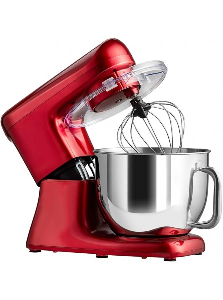 GYMAX Stand Mixer 1400W 7L Electric Kitchen Mixer with Dough Hook Stainless Steel Mixing Bowl LED Light and Ergonomic Handle 6 Speeds Tilt-Head Food Mixer for Home Red - LEVPD6D1