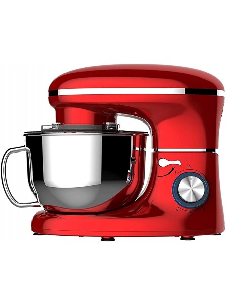 Heska -1500W Food Stand Mixer for Baking with Bowl Dough Mixer 4-in-1 Beater Whisk Dough Hook and Extra Flex Edge Beater Large Mixing Bowl with Splash Guard Dishwasher Safe attachmentsRed - CXGBO2QP