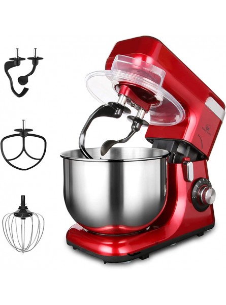 MURENKING Food Mixer Double Dough Blender 5.5L Stainless Steel Bowl for Baking,1200W Electric Kitchen Machine,8 Speed Contral Stand Mixer,with Double Dough Hook Wire Whip & Beater - FRGOO6KM