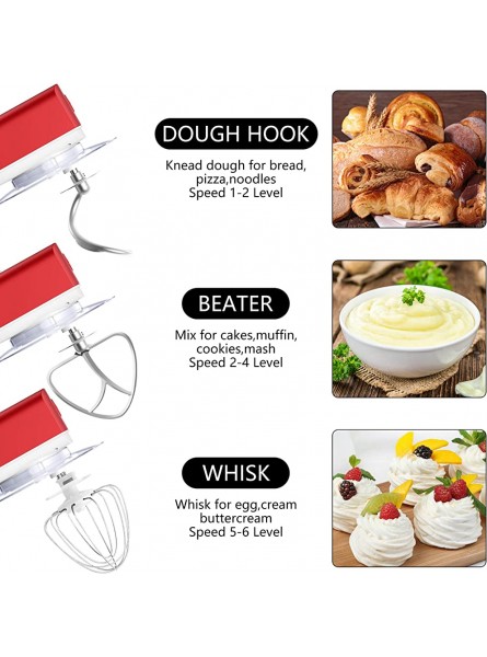Nestling 5L 800W Stand Mixer with Mixing Bowl 6 Speed Tilt-Head Kitchen Electric Food Mixer Dough Hook Whisk Beater for Wheaten Food Salad Cake - KYWO4HTK