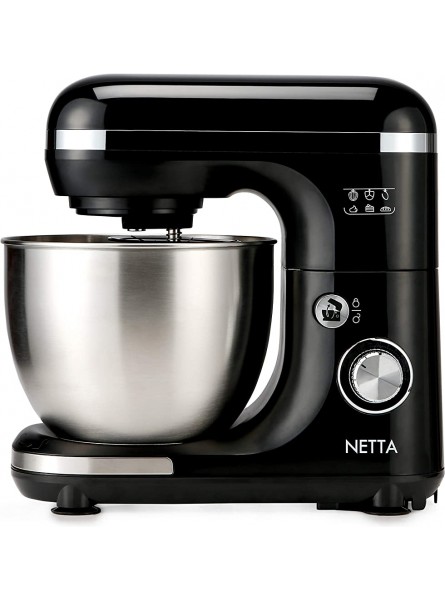 NETTA Stand Mixer 600W Tilt Head Food Mixer Including Dough Hook Whisk and Beater 7 Different Speed Settings 5L Stainless Steel Mixing Bowl Includes Splash Guard - MFGRI7OK