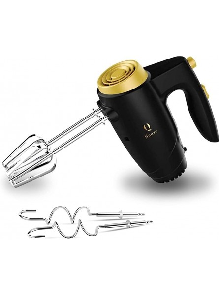 Q House Hand Mixer Electric Whisk 5 Speed Kitchen Food Mixer for Baking Cakes Cookies and More. Electric Hand Whisk Dough Mixer and Whisk Attachments Black - IVZFRHQ7