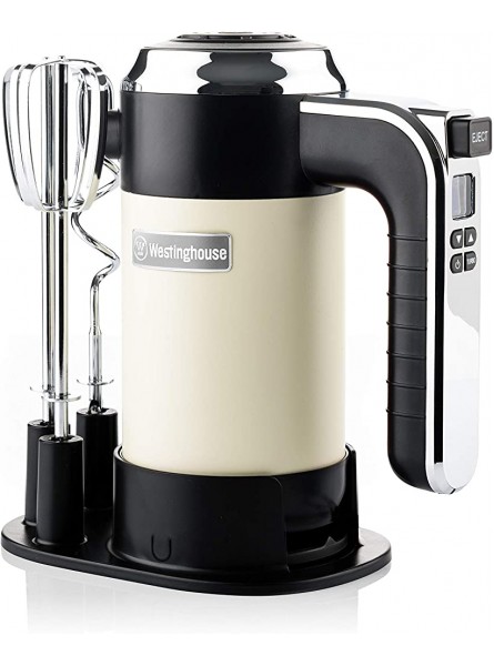 Westinghouse Retro Hand Mixer for Baking 350W Handheld Electric Whisk Includes 2 Egg Beaters and 2 Dough Hooks Powerful Food Mixer for Kitchen Use with 6 Speeds & Turbo Cream - PQKDYU9E