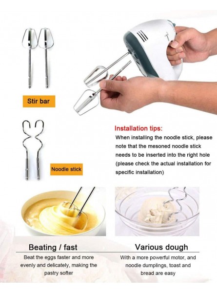 ZRSH 200W Kitchen Food Beater Handheld Desktop Dual-use Electric Stand Mixer 7 Speeds Control with Dough Hook and Whisk 2L Stainless Steel Mixing Bowl for Cake Batter Bread - EWVKXTM3