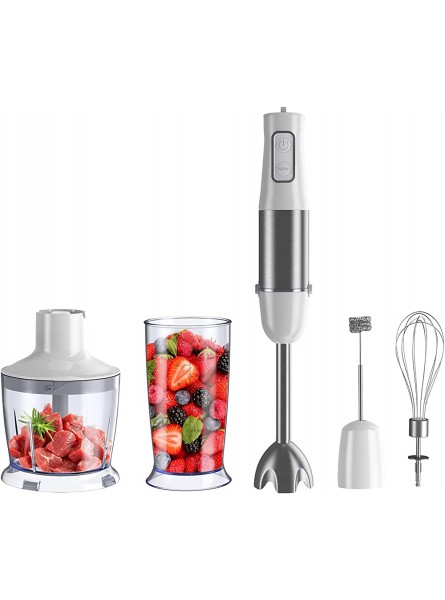 Hand Blender 2 3 5 in 1 Electric Food Blender with Turbo Button Milk Frother Egg Whisk Baby Food Juicer Milkshake and Smoothies Maker for Soup and Sauce Electric Stick Blender 5 IN 1 - MYXQUUMY