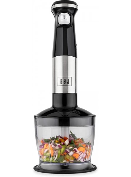 HB-1200 Stainless Steel Hand Blender 1200W with Chopper Pressure Speed Control Stainless Steel Body and Blades - XKJWK4DM