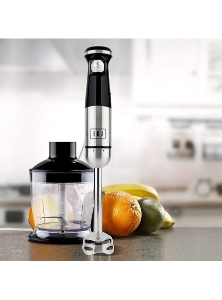 HB-1200 Stainless Steel Hand Blender 1200W with Chopper Pressure Speed Control Stainless Steel Body and Blades - XKJWK4DM