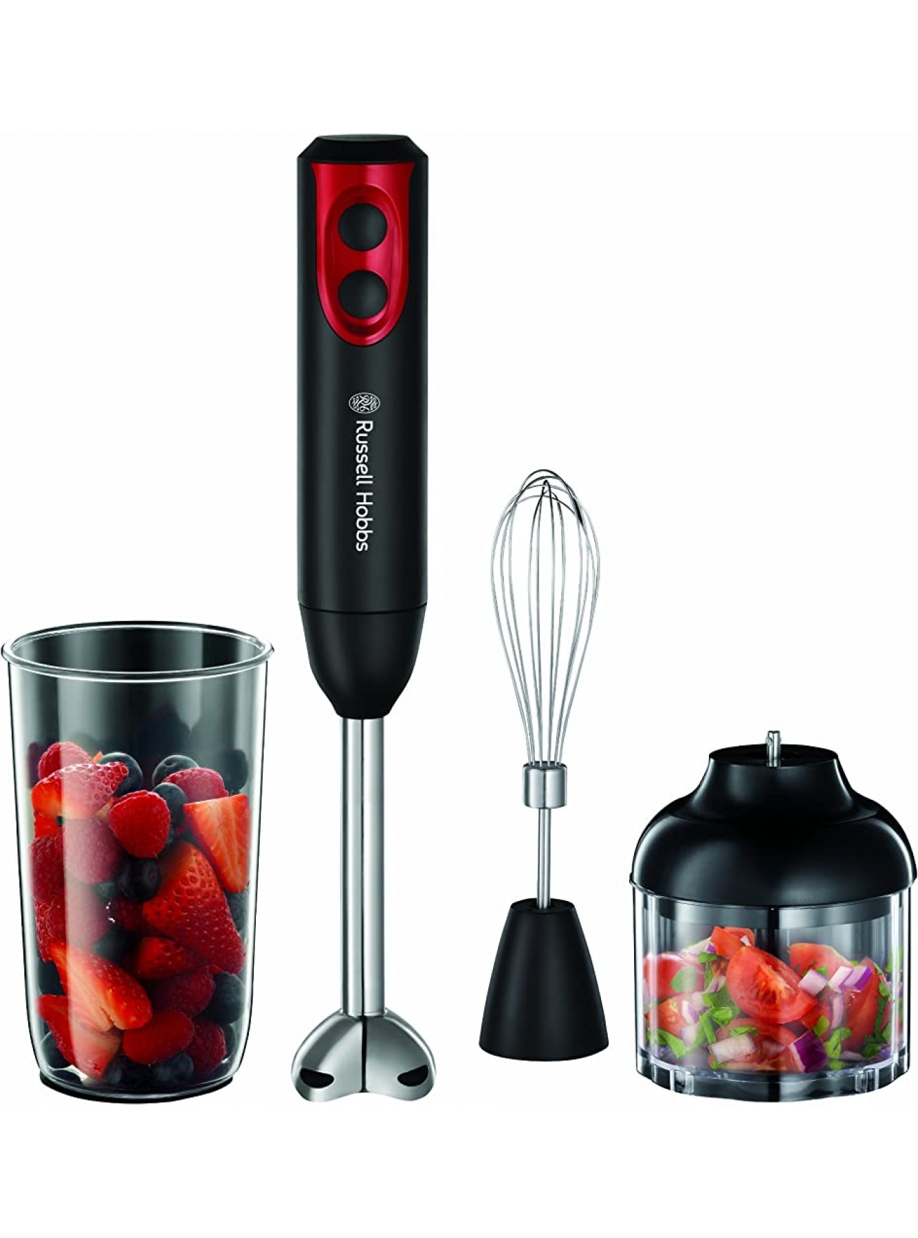 Russell Hobbs 18980 3-in-1 Hand Blender Plastic 400 W 0.5 Litre Black and Red - NMKEV4R1