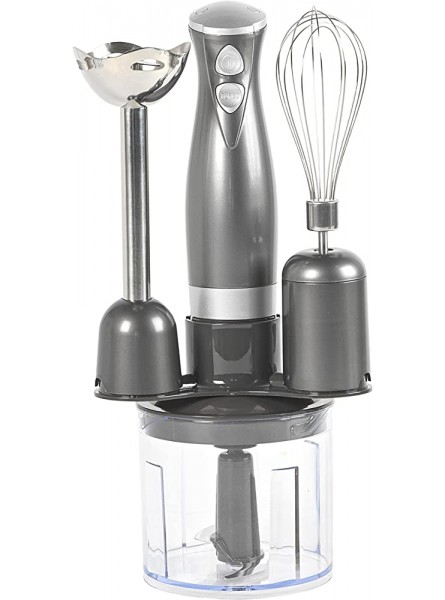 Salter EK2827GUNMETAL Cosmos 3 in 1 Hand Blender & Mixer Set Electric Whisk & Mini Chopper Attachments 350 W Stainless Steel Blades 500 ml Chopping Bowl Blend Smoothies Baby Food Soups - VCNWEJFX