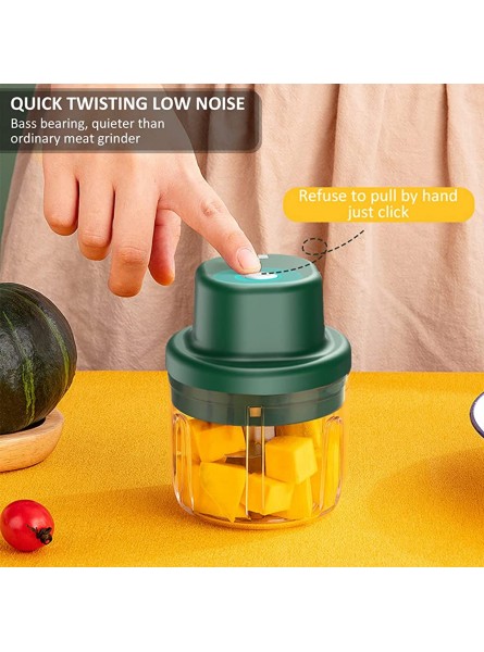 CHAOMEI 300ML Electric Garlic Mincer USB Charging Garlic Chopper Portable Mini Food Processor with Stainless Steel Blade Wireless Garlic Masher Food Chopper Kitchen Tool for Meat Vegetable - ZQPZ5HPM