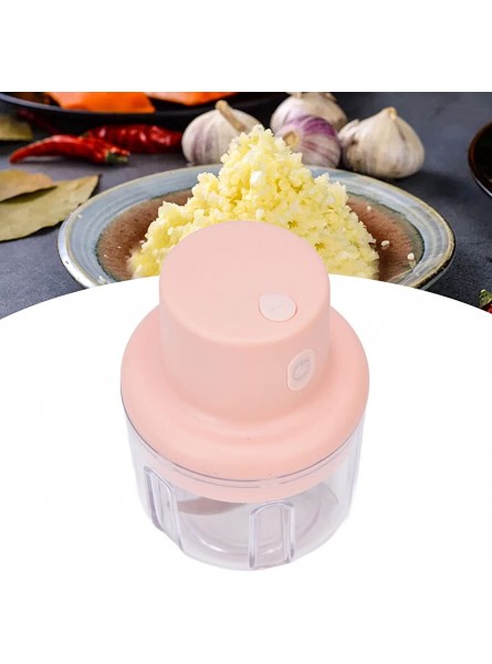 Food Processor Mini Chopper 250ML Wireless Charging 45W Motor Pink Waterproof Electric USB Chopper for Kitchen for Chop Onion Ginger Vegetable Pepper Spice Meat - VMBNTAYJ