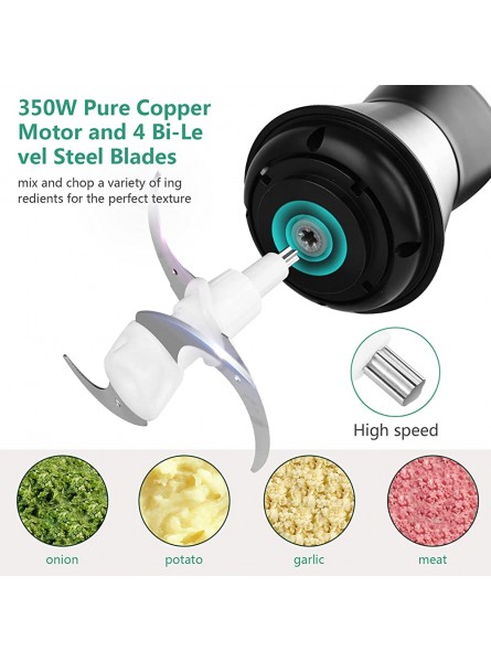 HENA Mini Chopper Electric Food Processor: Small Blender with 2l Foods Capacity Stainless Steel Bowl Meat Mincer 2 Speeds 4 Bi-Level Blades 350w Kitchen Mixer Processor for Meat Onion Vegetable Nut - JESPHYV3
