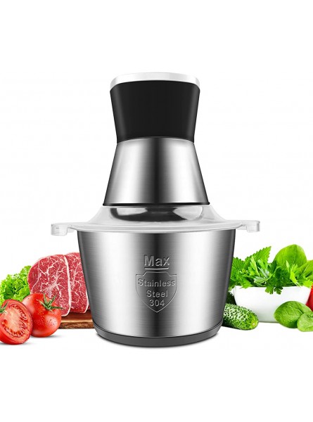 Mini Chopper Electric Food Processor: Small Kitchen Mixer Processor with 2l Foods Capacity Stainless Steel Bowl Meat Mincer 2 Speeds 4 Bi-Level Blades 350w Blender for Meat Onion Vegetable Nut - PXEQ5E4H