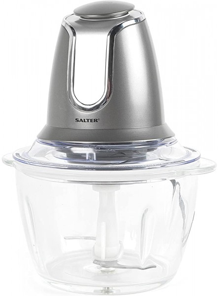 Salter EK3264GUNMETAL Cosmos Electric Glass 1.2L Food Chopper 500 W Ideal for Vegetables Fruits and Nuts Stainless Steel Blades Detachable Design 2 Speed Settings & Turbo Function Gunmetal - OQDO6KEB