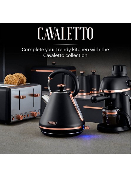 Tower Cavaletto T12058RG Glass Bowl Chopper 1L 350W Black and Rose Gold - SWBWNI5Y