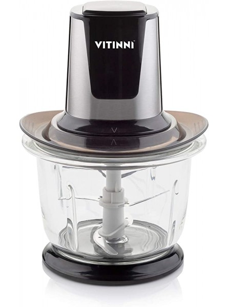 Vitinni Food Chopper Multi Function | Compact Size | Vegetables Meat Fruit Ice Chopping | Quick Button Press Control | Easy Clean Glass Bowl - HRGSPS1H