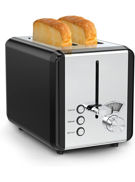 MIC Toasters 2 Slice Wide Slots Stainless Steel 6 Browning Settings,Reheat Defrost Cancel Function,Removable Crumb Tray,for Various Bread Types 850W KST022GE - ZYSNBAE4