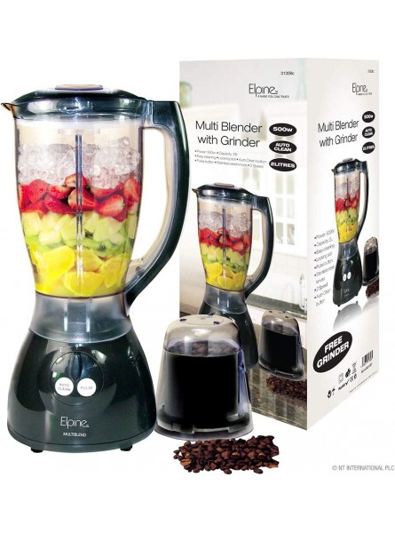 500W Electric Multi Food Blender Smoothie Maker Ice Crushing Pulse Function Auto Cleaning Function 2 LTR Capacity Jug with Grinder - WJTJ3E6P