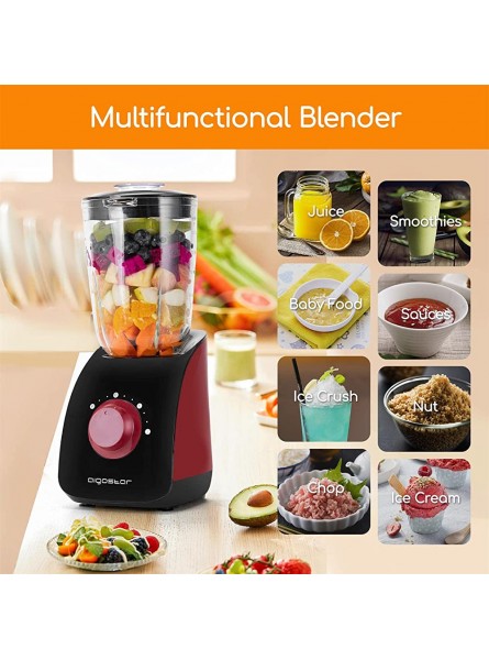 Aigostar Blender Smoothie Maker 1.5 Litre Personal Jug Blender Glass Ice Crusher for Milkshake Frozen Fruits and Baby Soup 750W BPA Free - LOWTOUUG