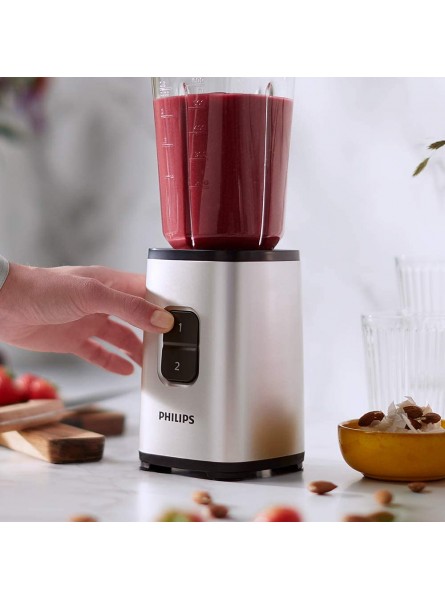Philips 3-in-1 Daily Collection Mini Blender with On-The-Go Tumbler and Multi Chopper Plastic 350 W Oyster Metallic HR2605 81 - FNLXT7J6