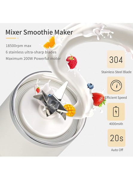 Portable Blender Personal Mixer Fruit Rechargeable with USB Charging Mini Blender for Smoothie Fresh Juice Blender Milk Shakes 500ml,Pink - DKXCVJP9