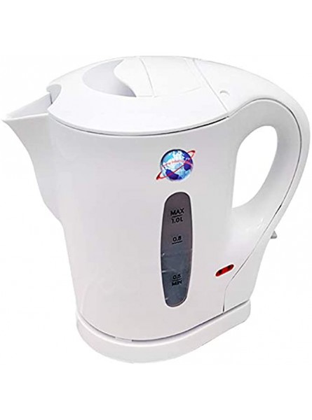 1L Litre Electric Cordless Kitchen Kettle Caravan Travel Hot Water Jug Overheat Thermostat 900W White by Crystals® - PFZHGGH3