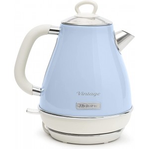 Ariete 2869 05 Retro Style Cordless Jug Kettle Cool to Touch Exterior and Removable Filter 1.7 Litre Capacity Vintage Design Blue - LWQJP0YB