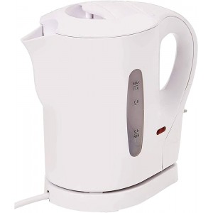 HomeZone® Small Cordless Lightweight Electric Kettle 900W 1 Litre in White | Cheap and Cheerful with Boil Dry Safety Cut Out Pilot Light and Water Level Gauge - QXINTS0O